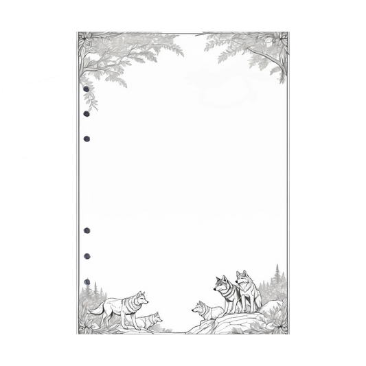 DIN A5 Ringbucheinlagen 6-fach Lochung mit Motiv | Bild Wolf 6
