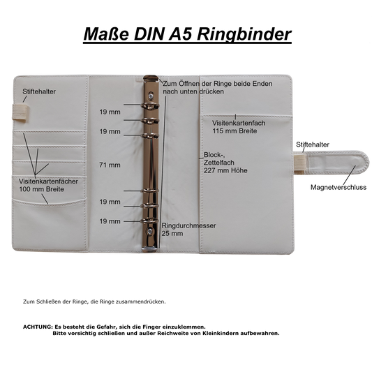 Ringbuch | Ringordner Blau | 6-Ring-Mechanik | DIN A5 | Magnetverschluss