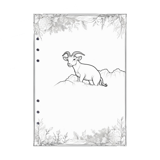 DIN A5 Ringbucheinlagen 6-fach Lochung mit Motiv | Bild Ziege 2
