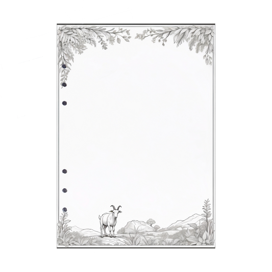 DIN A5 Ringbucheinlagen 6-fach Lochung mit Motiv | Bild Ziege 3