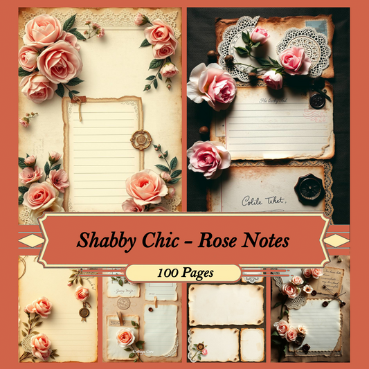 Shabby Chic - Rose Notes | Digital Download | 100 Bilder | Scrapbook | A4
