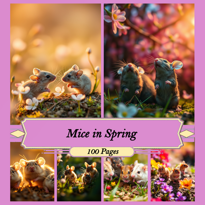 Mice in Spring | Digital Download | 100 Bilder | Scrapbook | DIN A4