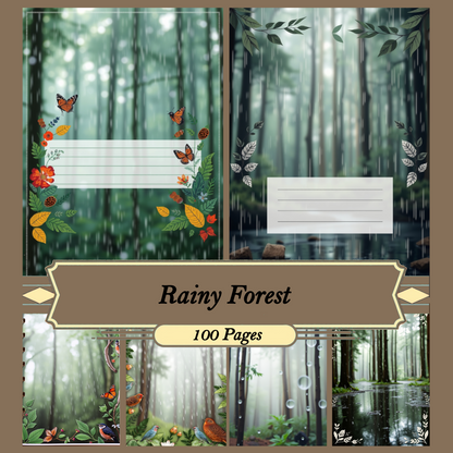 Rainy Forest | Digital Download | 100 Bilder | Scrapbook | DIN A4