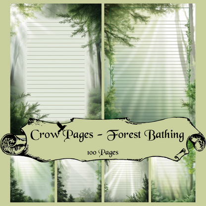 Forest Bathing Notizseiten | Digital Download | 100 Seiten | Liniert | A4