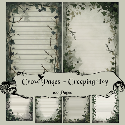 Creeping Ivy Notizseiten | Digital Download | 100 Seiten | Liniert | A4