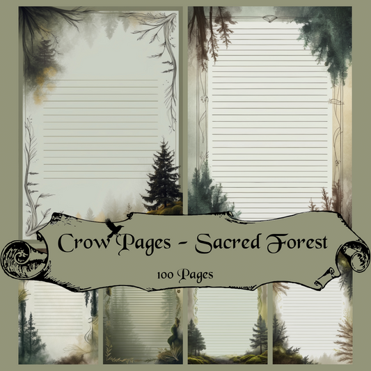 Sacred Forest Notizseiten | Digital Download | 100 Seiten | Liniert | A4