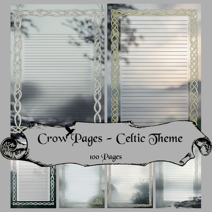 Celtic Theme Notizseiten | Digital Download | 100 Seiten | Liniert | A4
