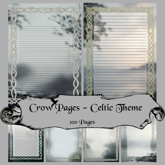 Celtic Theme Notizseiten | Digital Download | 100 Seiten | Liniert | A4