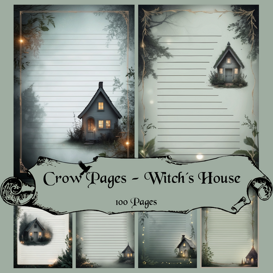 Witch’s House Notizseiten | Digital Download | 100 Seiten | Liniert | A4