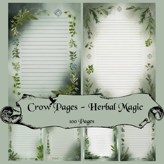 Herbal Magic Notizseiten | Digital Download | 100 Seiten | Liniert | A4