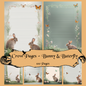 Bunny & Butterfly Notizseiten | Digital Download | 100 Seiten | Liniert | A4