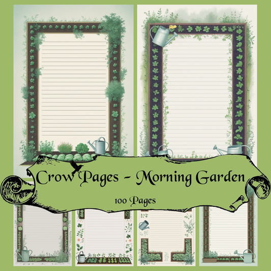 Morning Garden Notizseiten | Digital Download | 100 Seiten | Liniert | A4