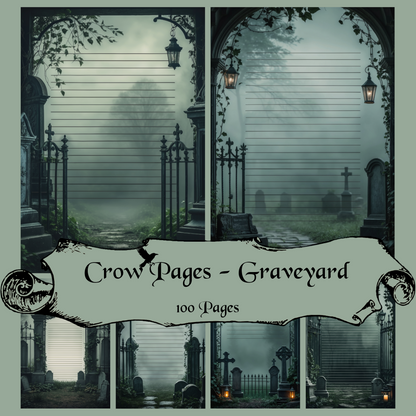Graveyard Notizseiten | Digital Download | 100 Seiten | Liniert | A4