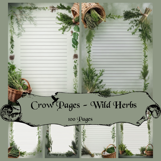 Wild Herbs Notizseiten | Digital Download | 100 Seiten | Liniert | A4