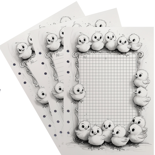 DIN A5 Ringbucheinlagen 6-fach Lochung mit Motiv | Happy Easter 25