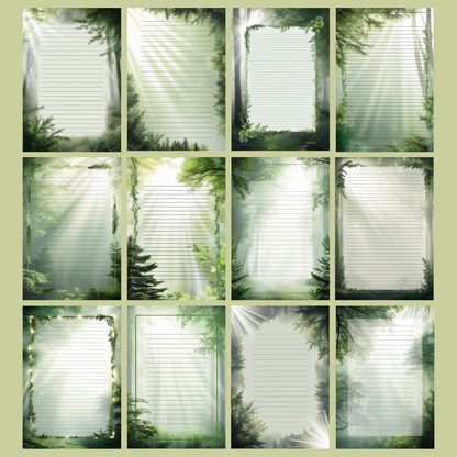 Forest Bathing Notizseiten | Digital Download | 100 Seiten | Liniert | A4