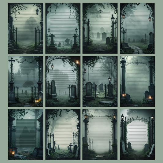 Graveyard Notizseiten | Digital Download | 100 Seiten | Liniert | A4