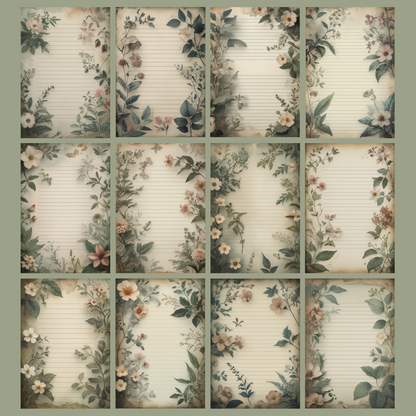 Botanical Studies Notizseiten | Digital Download | 100 Seiten | Liniert | A4