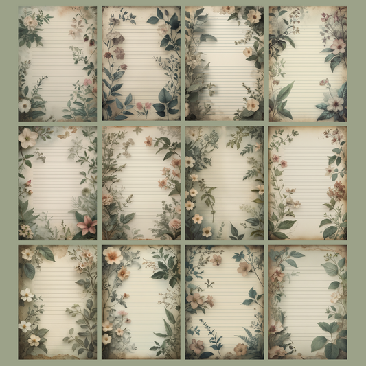 Botanical Studies Notizseiten | Digital Download | 100 Seiten | Liniert | A4