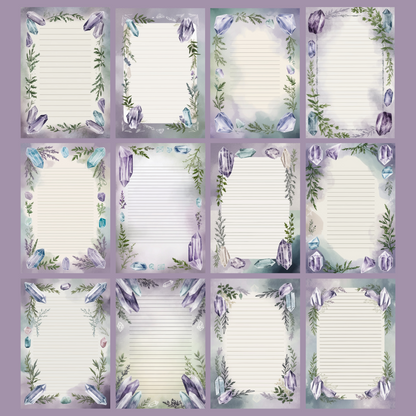 Crystal & Herb Notizseiten | Digital Download | 100 Seiten | Liniert | A4