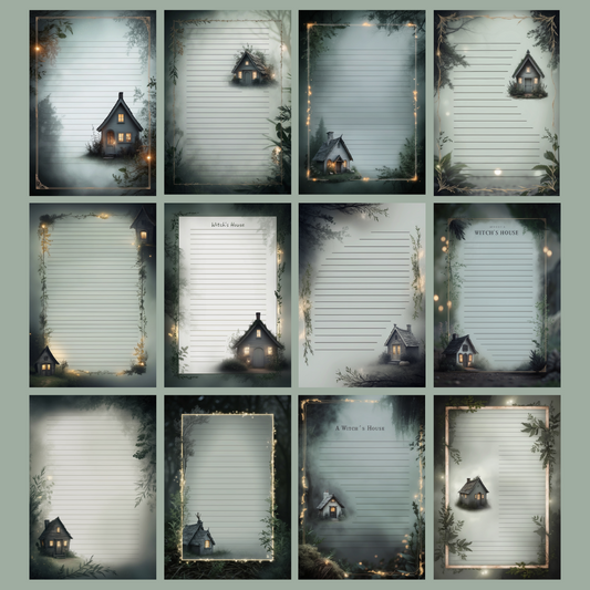 Witch’s House Notizseiten | Digital Download | 100 Seiten | Liniert | A4