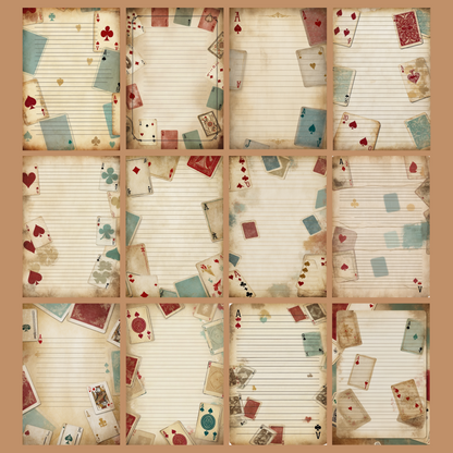 Playing Cards Notizseiten | Digital Download | 100 Seiten | Liniert | A4