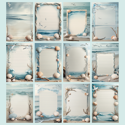 Seaside Notizseiten | Digital Download | 100 Seiten | Liniert | A4