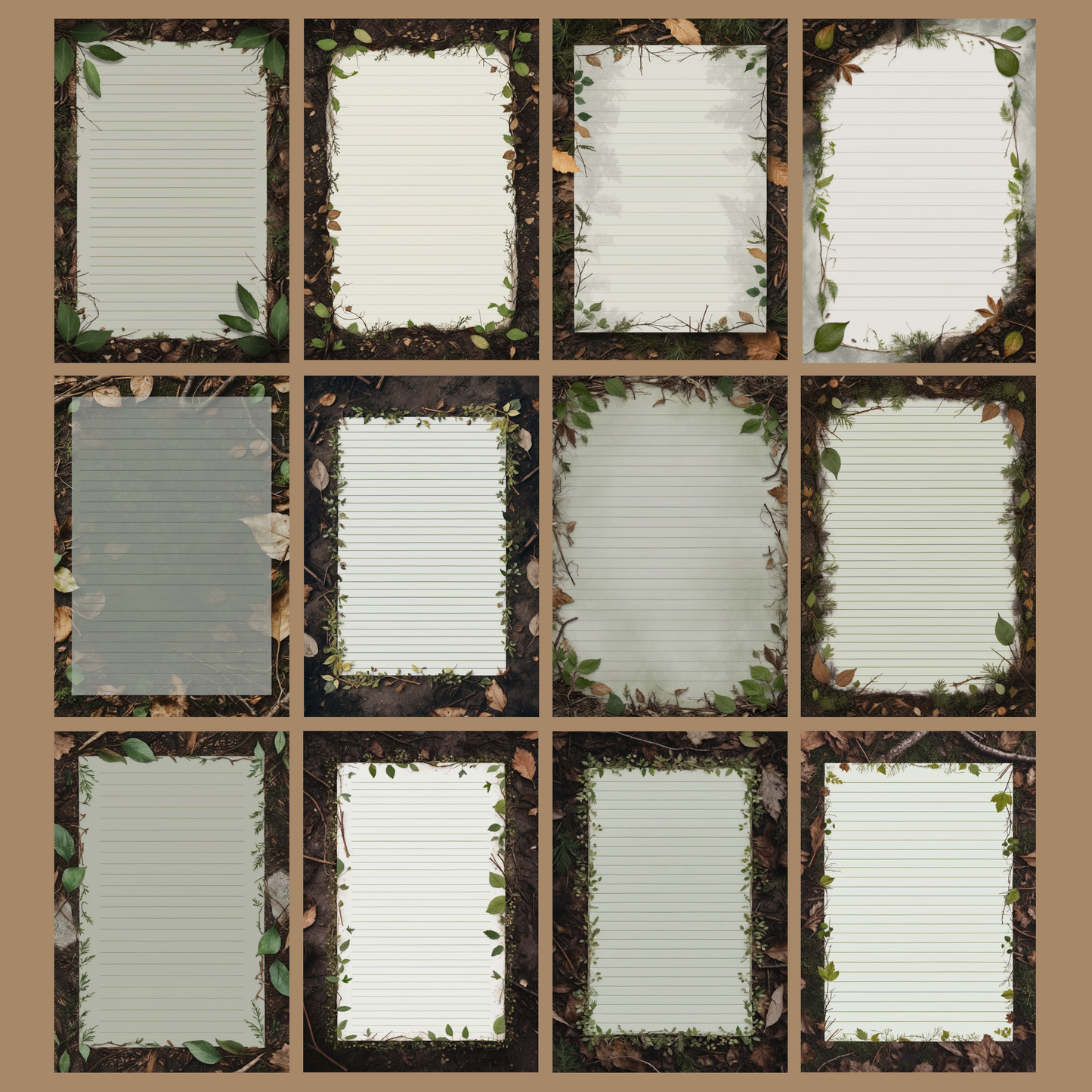 Forest Floor Notizseiten | Digital Download | 100 Seiten | Liniert | A4