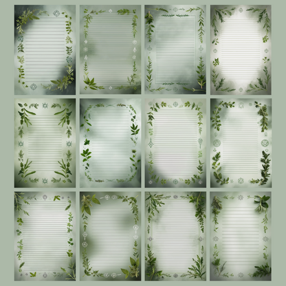 Herbal Magic Notizseiten | Digital Download | 100 Seiten | Liniert | A4
