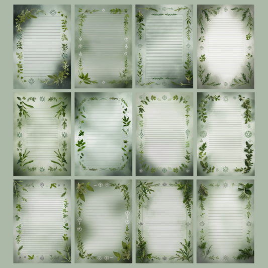 Herbal Magic Notizseiten | Digital Download | 100 Seiten | Liniert | A4
