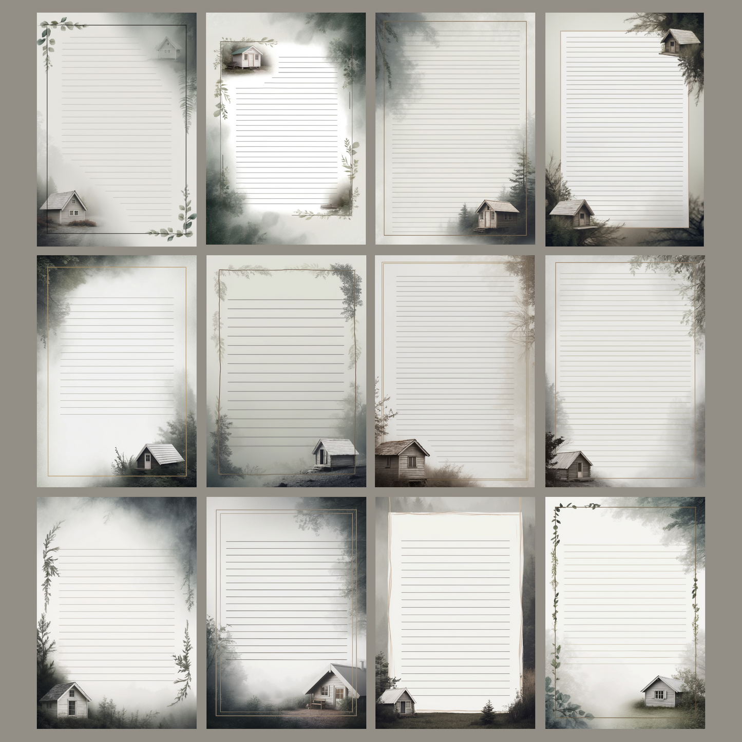 Cabin Notizseiten | Digital Download | 100 Seiten | Liniert | A4