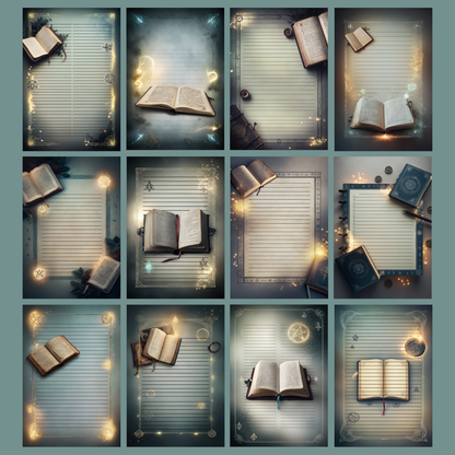 Magic Grimoire Notizseiten | Digital Download | 100 Seiten | Liniert | A4