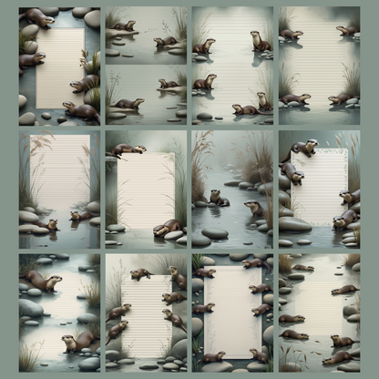 Otter Notizseiten | Digital Download | 100 Seiten | Liniert | A4