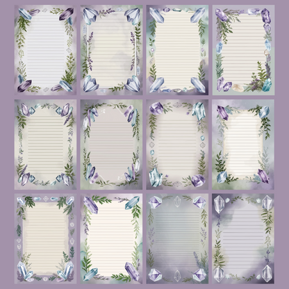 Crystal & Herb Notizseiten | Digital Download | 100 Seiten | Liniert | A4