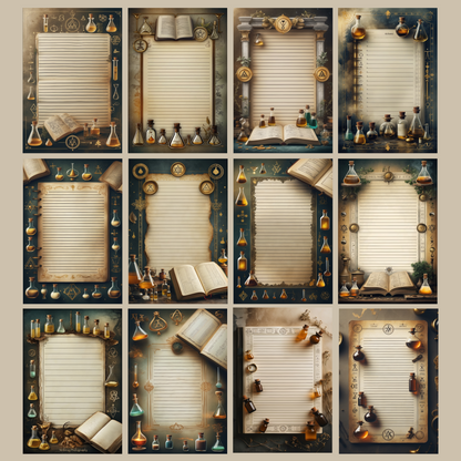 Alchemie Notizseiten | Digital Download | 100 Seiten | Liniert | A4