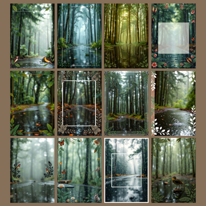 Rainy Forest | Digital Download | 100 Bilder | Scrapbook | DIN A4