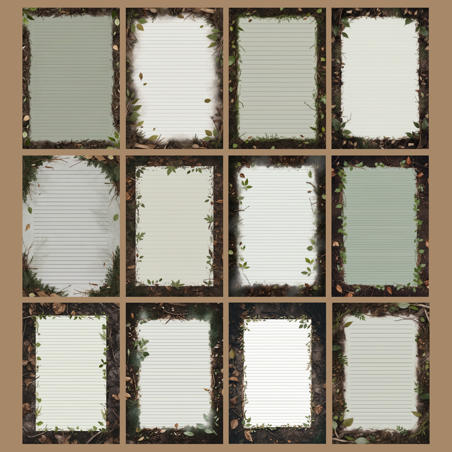 Forest Floor Notizseiten | Digital Download | 100 Seiten | Liniert | A4