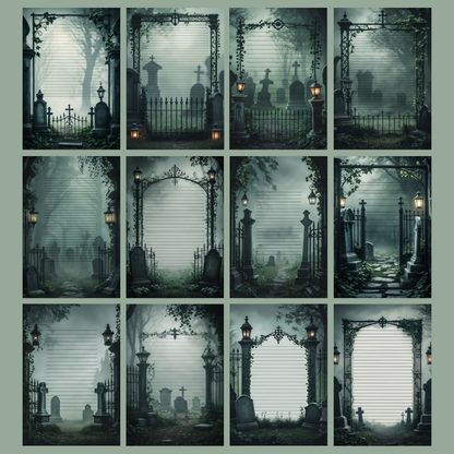 Graveyard Notizseiten | Digital Download | 100 Seiten | Liniert | A4