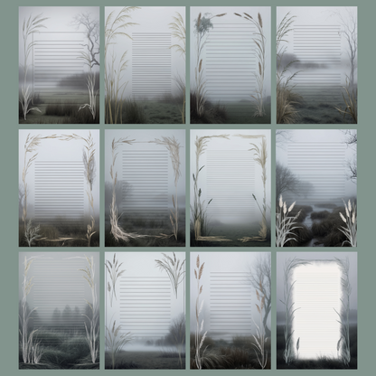 Foggy Moor Notizseiten | Digital Download | 100 Seiten | Liniert | A4