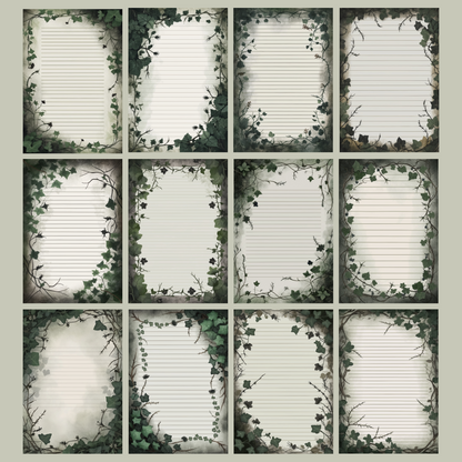 Creeping Ivy Notizseiten | Digital Download | 100 Seiten | Liniert | A4