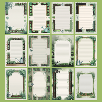 Morning Garden Notizseiten | Digital Download | 100 Seiten | Liniert | A4