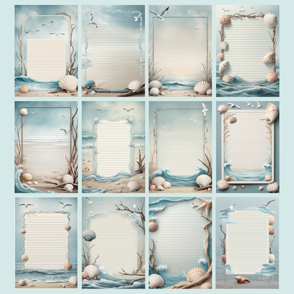 Seaside Notizseiten | Digital Download | 100 Seiten | Liniert | A4