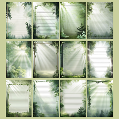 Forest Bathing Notizseiten | Digital Download | 100 Seiten | Liniert | A4