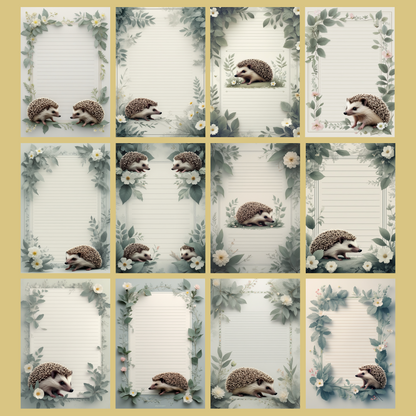 Hedgehog Notizseiten | Digital Download | 100 Seiten | Liniert | A4
