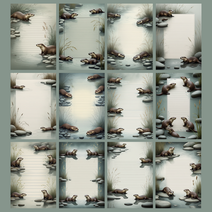 Otter Notizseiten | Digital Download | 100 Seiten | Liniert | A4