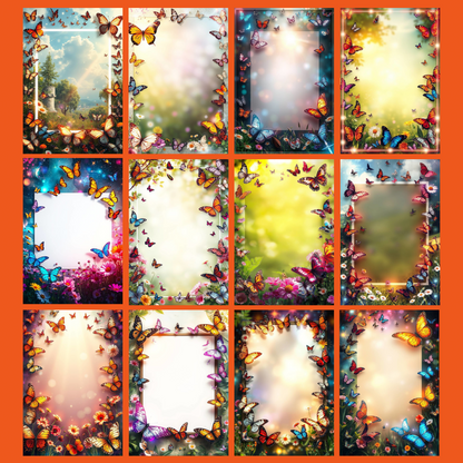 Butterfly-Crafting-Set | Digital Download | 100 Bilder | Scrapbook | A4