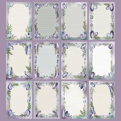 Crystal & Herb Notizseiten | Digital Download | 100 Seiten | Liniert | A4