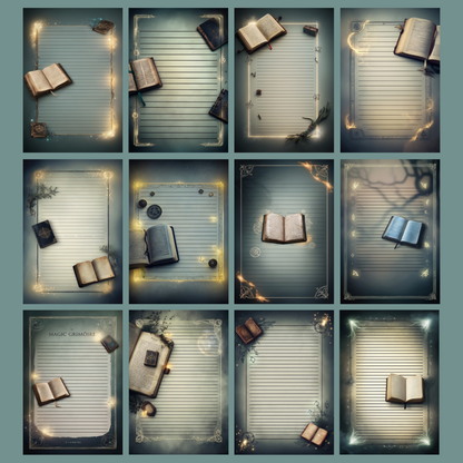 Magic Grimoire Notizseiten | Digital Download | 100 Seiten | Liniert | A4