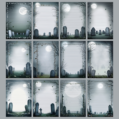 Moonlight Grave Notizseiten | Digital Download | 100 Seiten | Liniert | A4