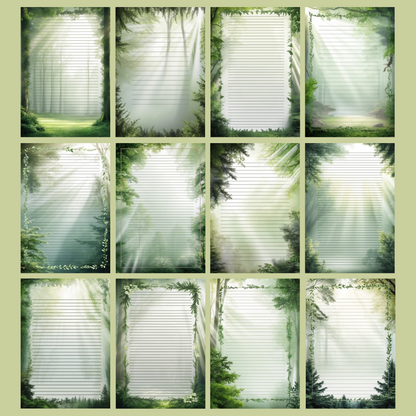 Forest Bathing Notizseiten | Digital Download | 100 Seiten | Liniert | A4